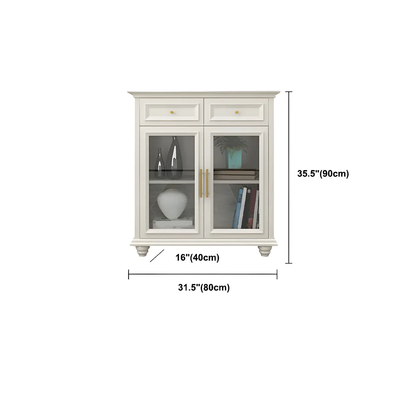 Contemporary Wooden Sideboard with 3 Drawers in White  #size | homeyfad