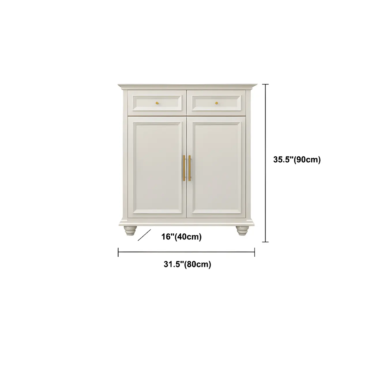 Contemporary Wooden Sideboard with 3 Drawers in White  Image - 22 | homeyfad