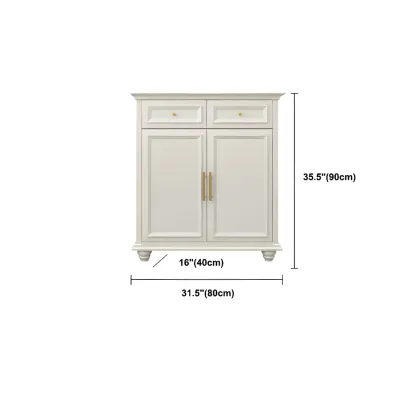 Contemporary Wooden Sideboard with 3 Drawers in White  Image - 22