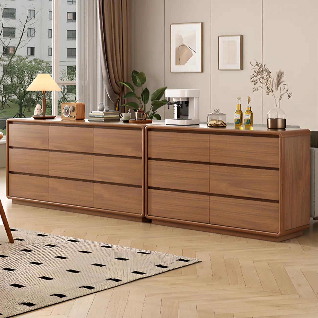 Modern Wood Dressers & Chests in Brown Finish Image - 1 | homeyfad