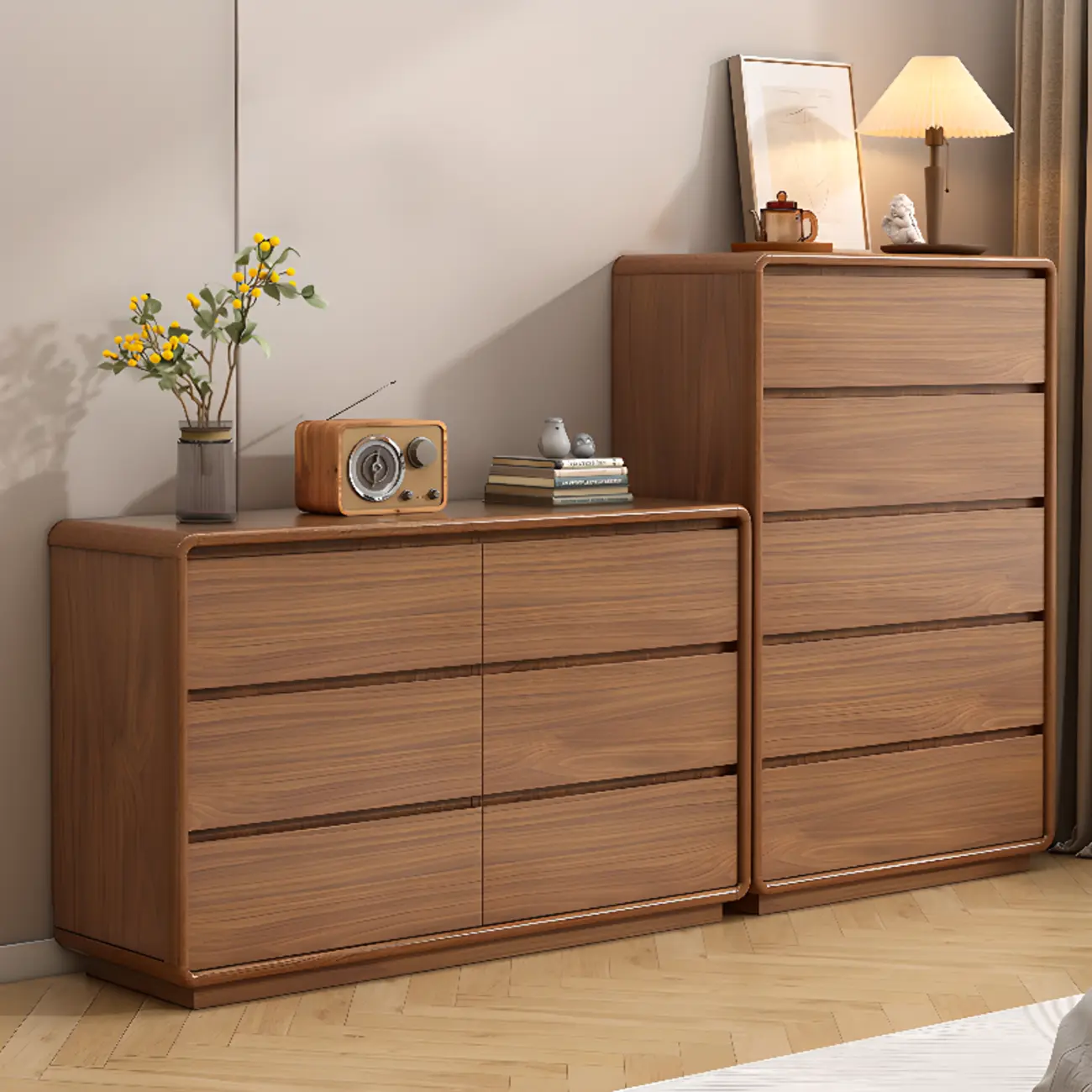 Modern Wood Dressers & Chests in Brown Finish Image - 6 | homeyfad