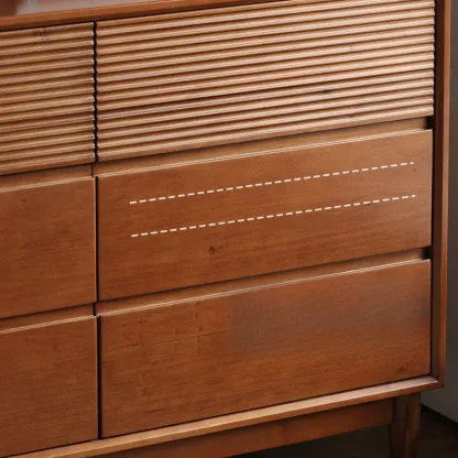 Rustic Solid Wood Double Dresser with 6-Drawers for Bedroom Image - 6