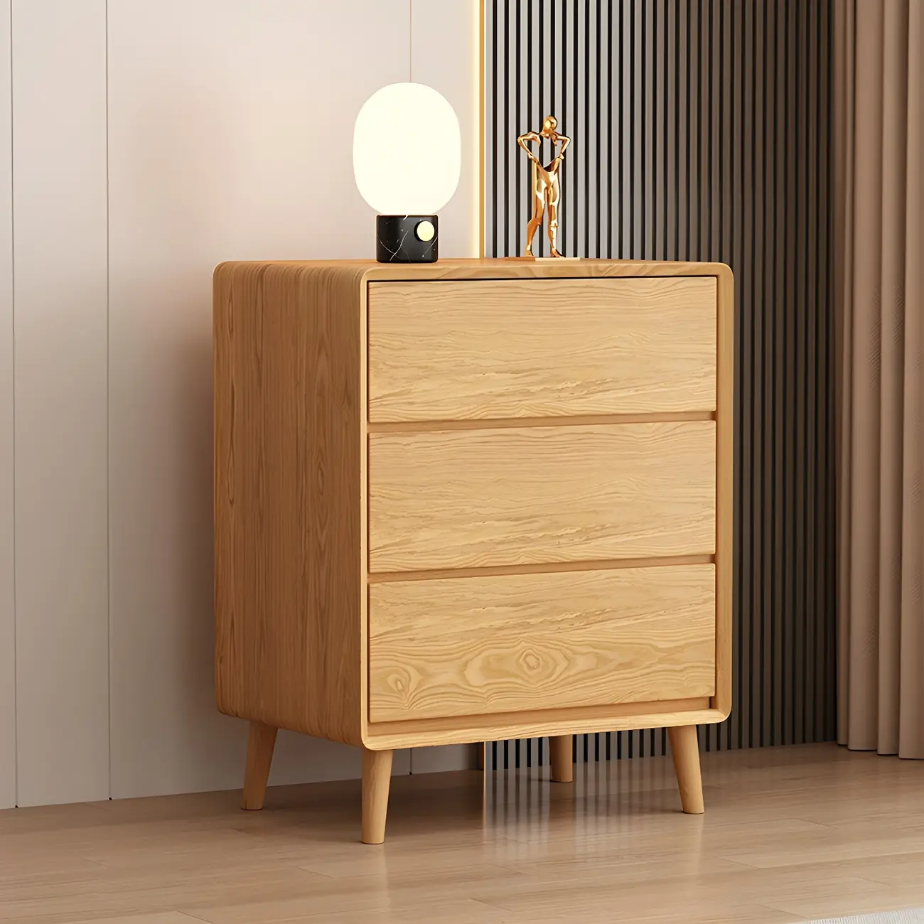 Fashion White Wood Chests with 3-Drawers for Bedroom Image - 2 | homeyfad