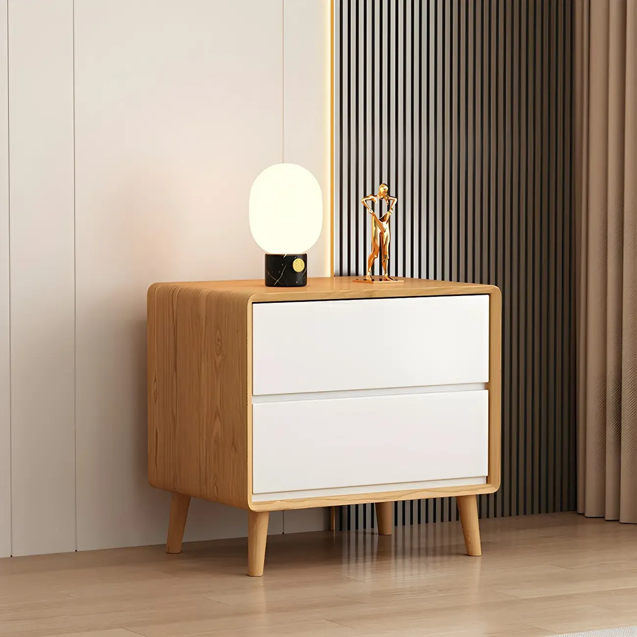 Fashion White Wood Chests with 3-Drawers for Bedroom Image - 5