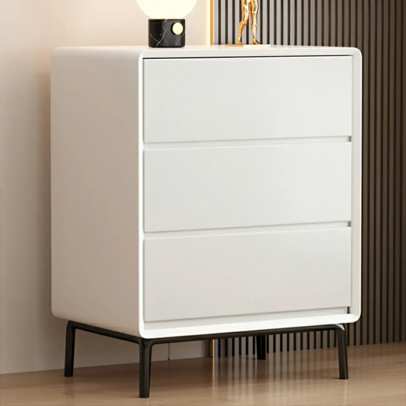 Fashion White Wood Chests with 3-Drawers for Bedroom Image - 6