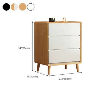Fashion White Wood Chests with 3-Drawers for Bedroom Image - 14