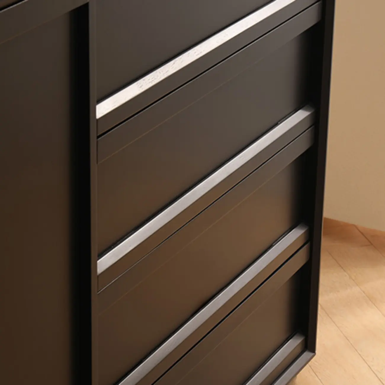 Industrial Wood Dresser with Drawers and Smooth Metal Rail Image - 9 | homeyfad