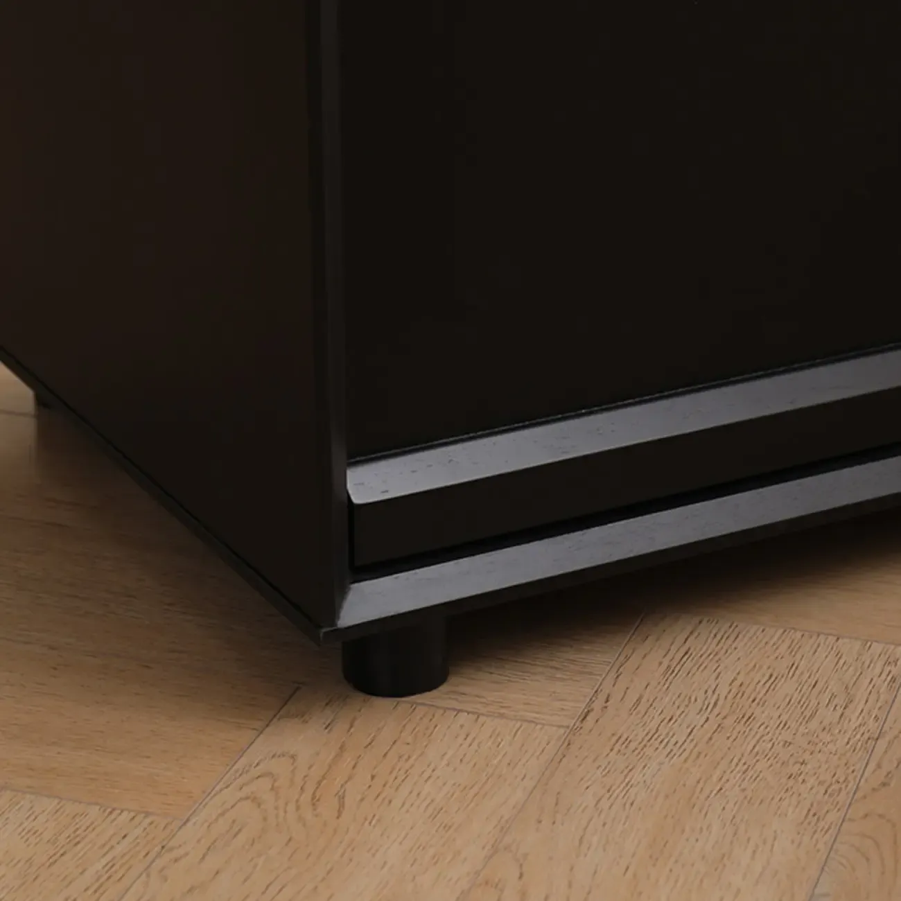 Industrial Wood Dresser with Drawers and Smooth Metal Rail Image - 10