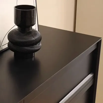 Industrial Wood Dresser with Drawers and Smooth Metal Rail Image - 12