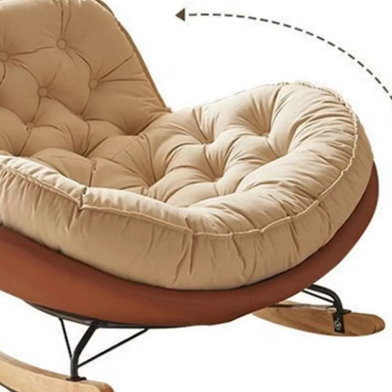 Comfortable Wide Seat Flannel Rocking Chair for Indoor Image - 10 | homeyfad