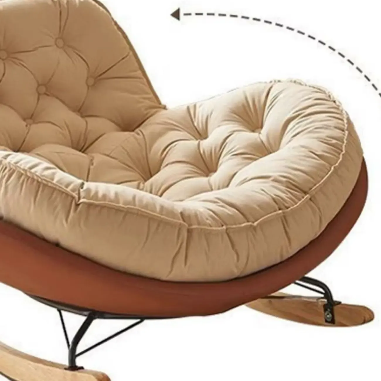 Comfortable Wide Seat Flannel Rocking Chair for Indoor Image - 10