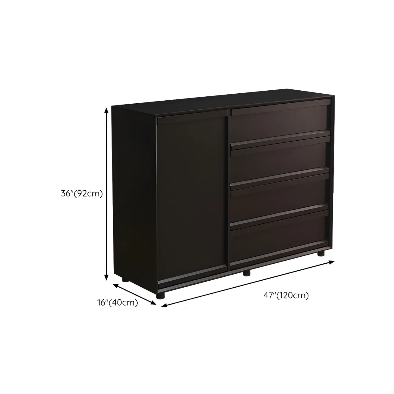 Industrial Wood Dresser with Drawers and Smooth Metal Rail Image - 15 | homeyfad