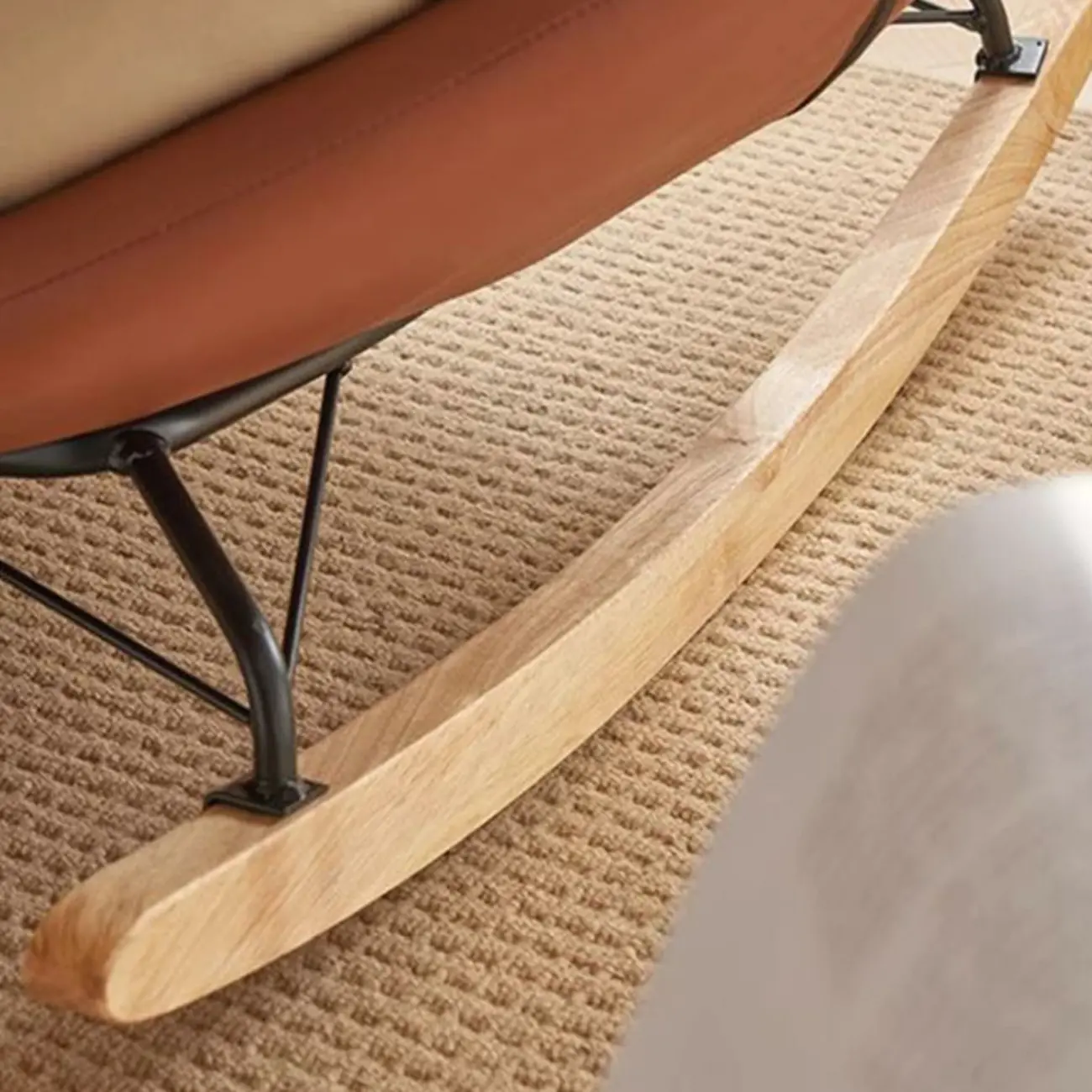 Comfortable Wide Seat Flannel Rocking Chair for Indoor Image - 14 | homeyfad