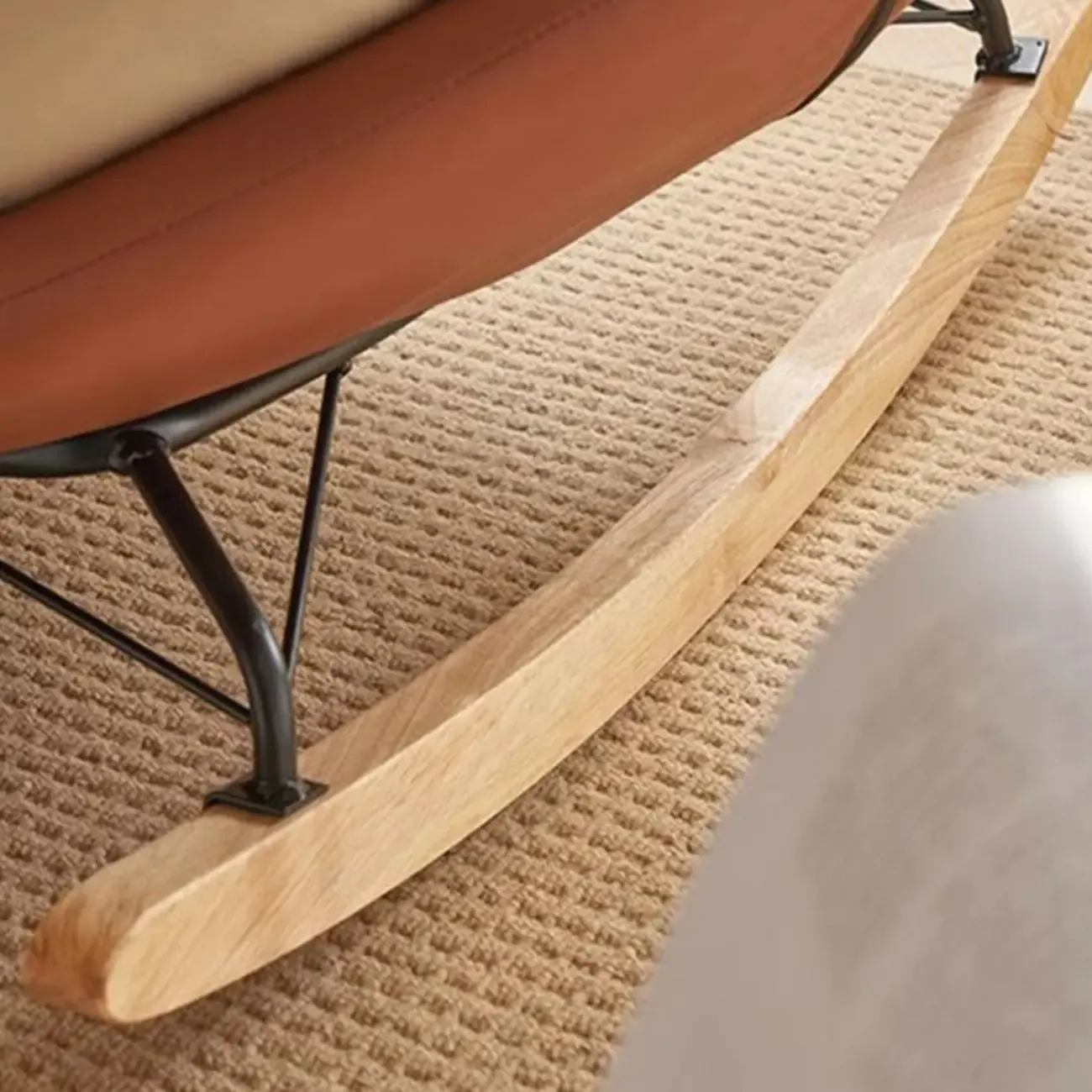 Comfortable Wide Seat Flannel Rocking Chair for Indoor Image - 14