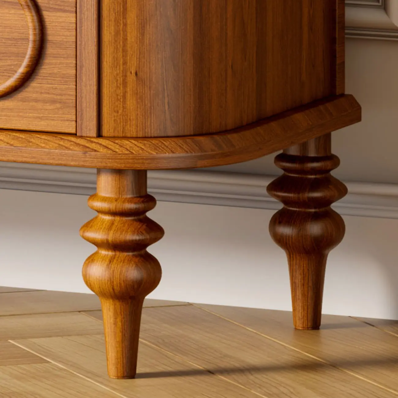 Vintage Wooden Dresser with 3-round Drawers for Restroom Image - 14 | homeyfad