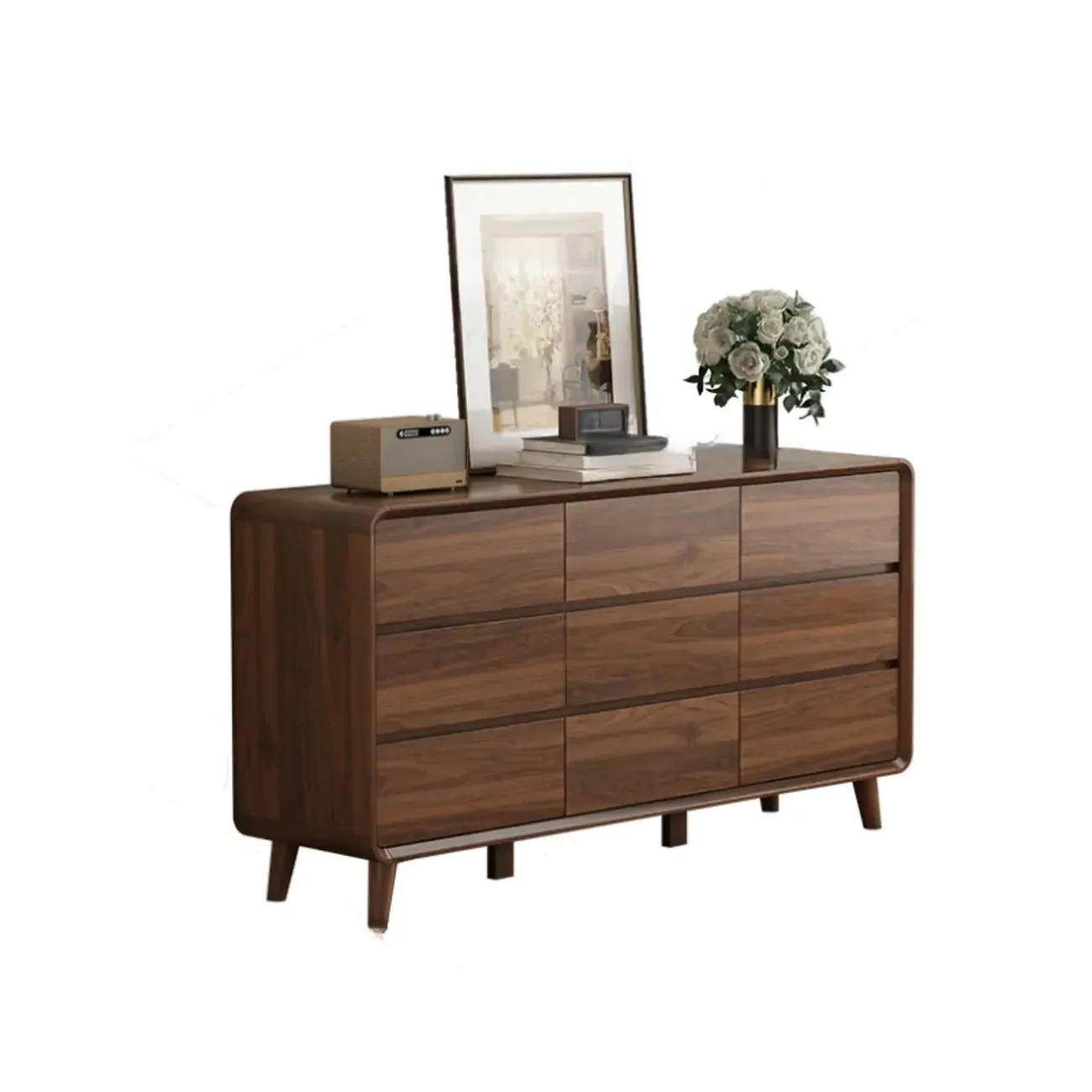 Simplistic Solid Wood+Manufactured Wood Square Console Dresser/Semainier with 3 Tiers/4 Tiers/5 Tiers Image - 10