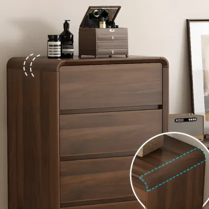 Simplistic Solid Wood+Manufactured Wood Square Console Dresser/Semainier with 3 Tiers/4 Tiers/5 Tiers Image - 12