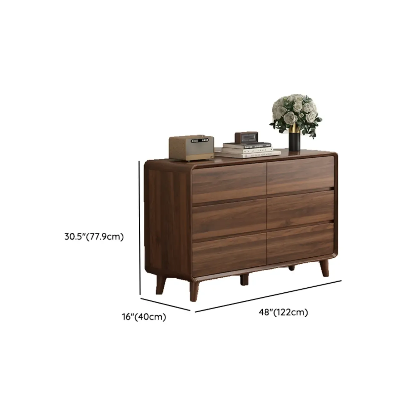 Simplistic Solid Wood+Manufactured Wood Square Console Dresser/Semainier with 3 Tiers/4 Tiers/5 Tiers Image - 17