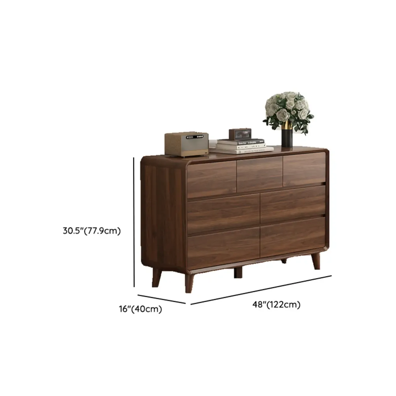 Simplistic Solid Wood+Manufactured Wood Square Console Dresser/Semainier with 3 Tiers/4 Tiers/5 Tiers Image - 18