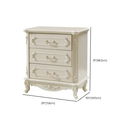 Luxurious Wooden Bachelor Chest with 3-Drawers for Bedroom #size