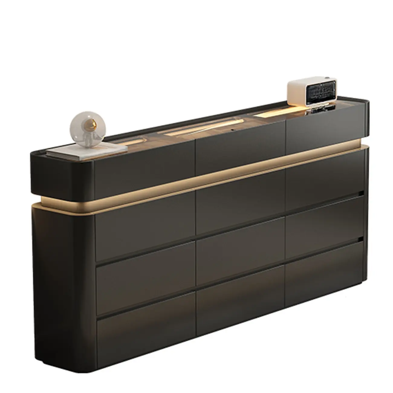 Minimalist Wooden Dresser with LED Lights for Bedroom Image - 9 | homeyfad