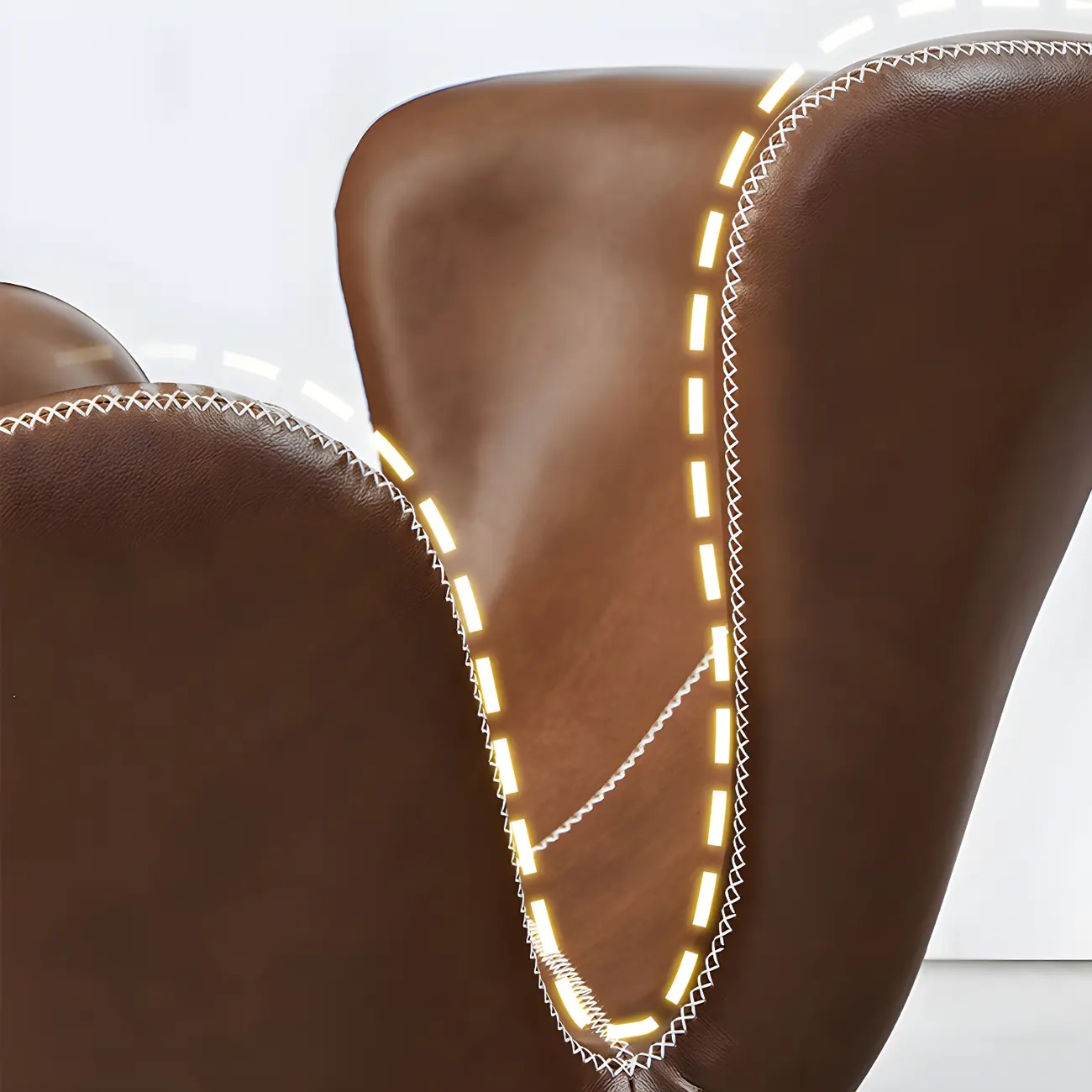 Faux Leather Upholstered Rocking Chair Stylish 2 Seat for Indoor Image - 6 | homeyfad