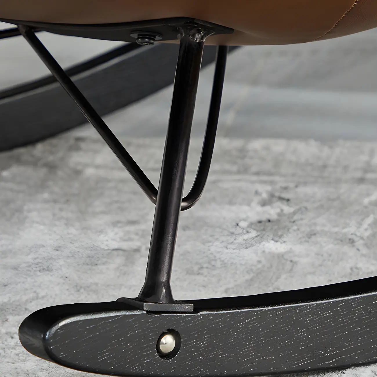 Faux Leather Upholstered Rocking Chair Stylish 2 Seat for Indoor Image - 10 | homeyfad