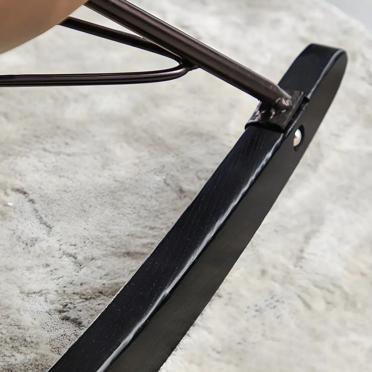 Faux Leather Upholstered Rocking Chair Stylish 2 Seat for Indoor Image - 11