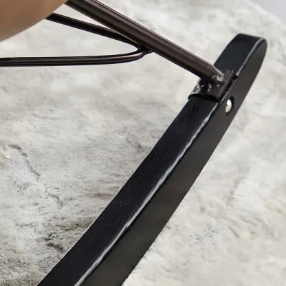 Faux Leather Upholstered Rocking Chair Stylish 2 Seat for Indoor Image - 11