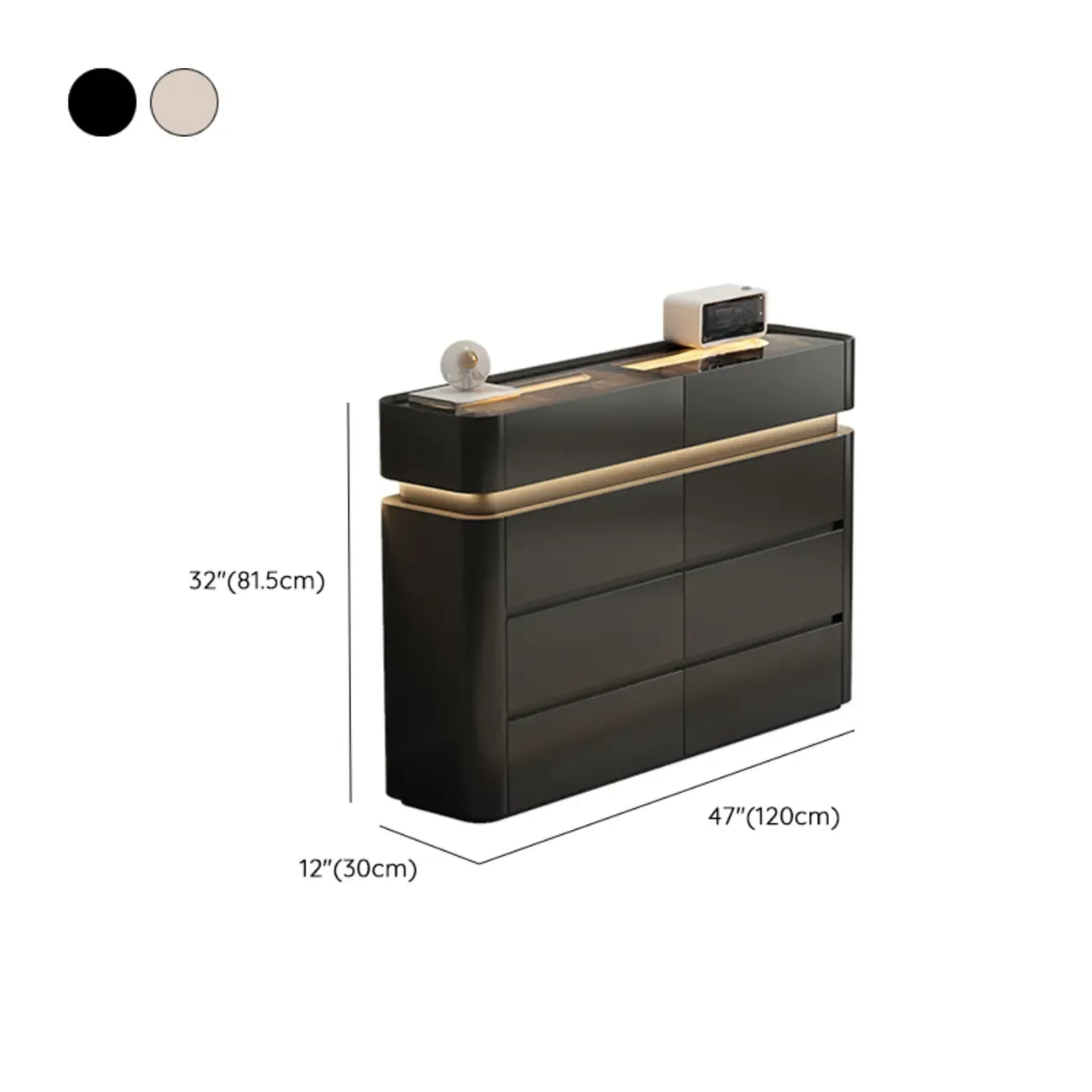 Minimalist Wooden Dresser with LED Lights for Bedroom Image - 19