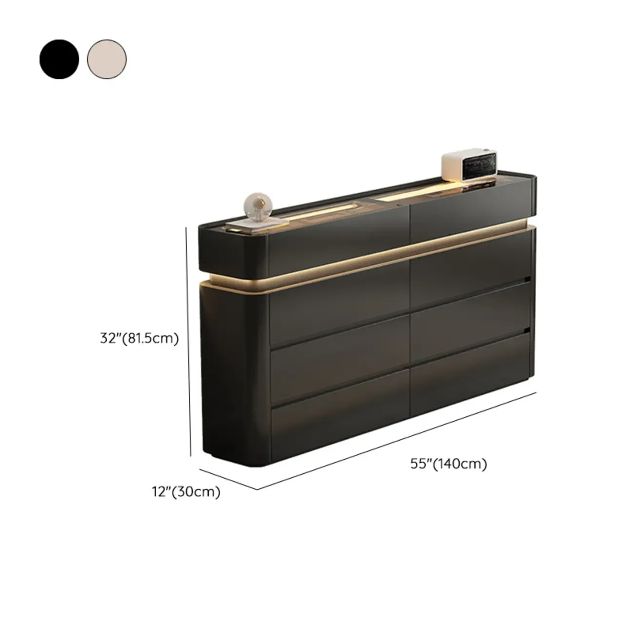 Minimalist Wooden Dresser with LED Lights for Bedroom Image - 20