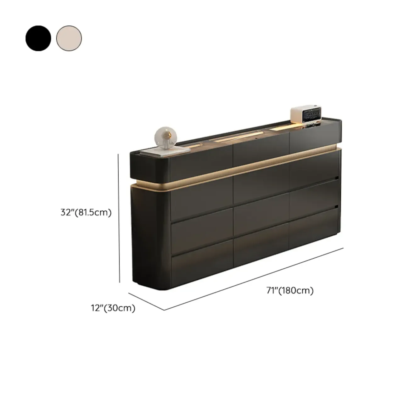 Minimalist Wooden Dresser with LED Lights for Bedroom Image - 22