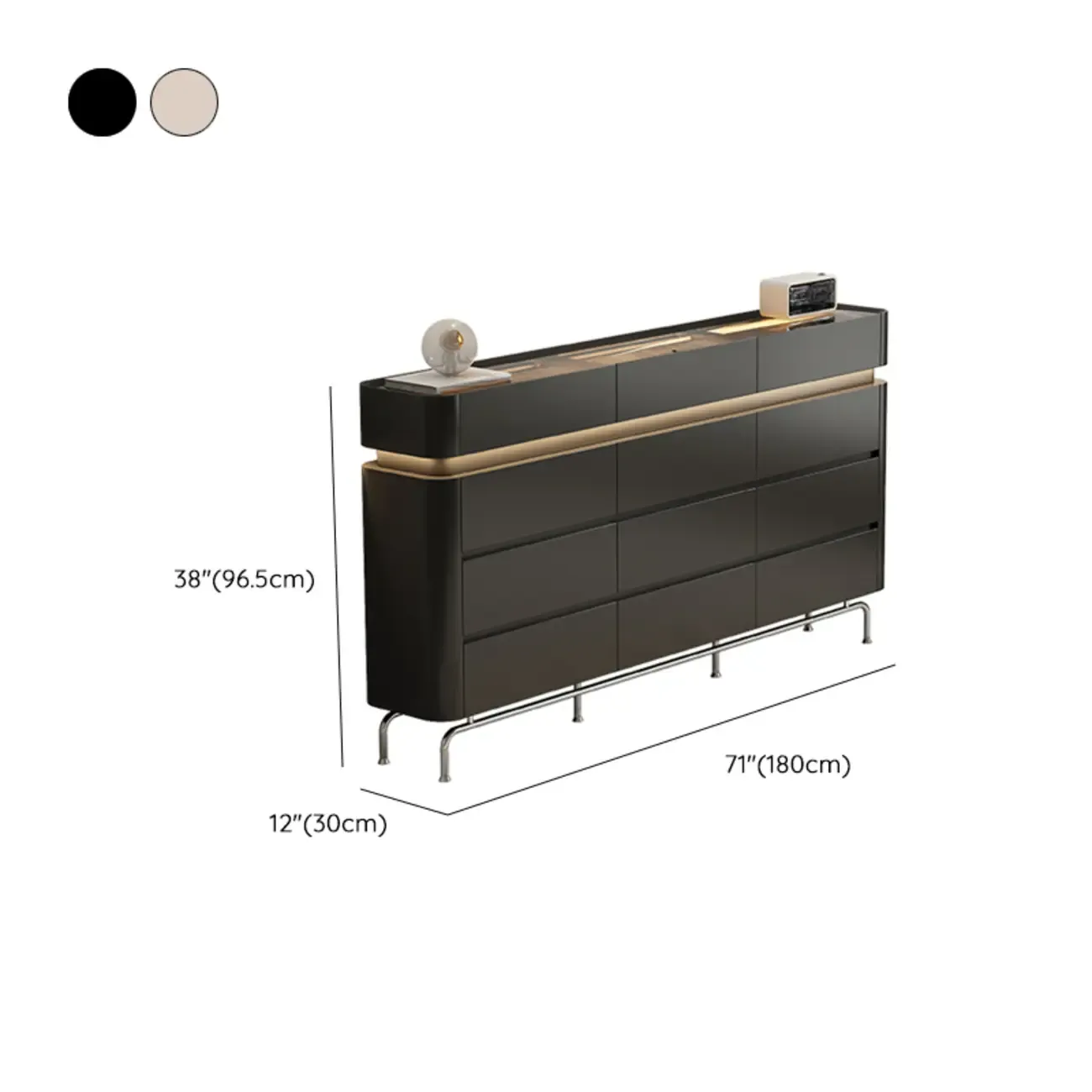 Minimalist Wooden Dresser with LED Lights for Bedroom Image - 27