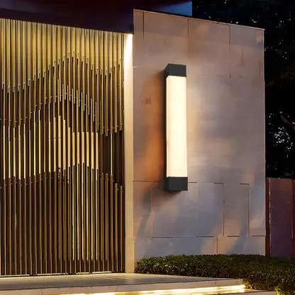 Outdoor Black Steel Wall Light with Polymer Shade Image - 3