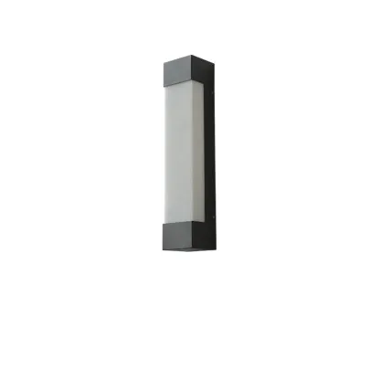 Outdoor Black Steel Wall Light with Polymer Shade Image - 6
