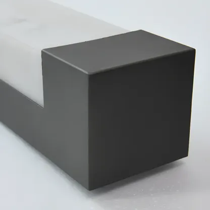 Outdoor Black Steel Wall Light with Polymer Shade Image - 16
