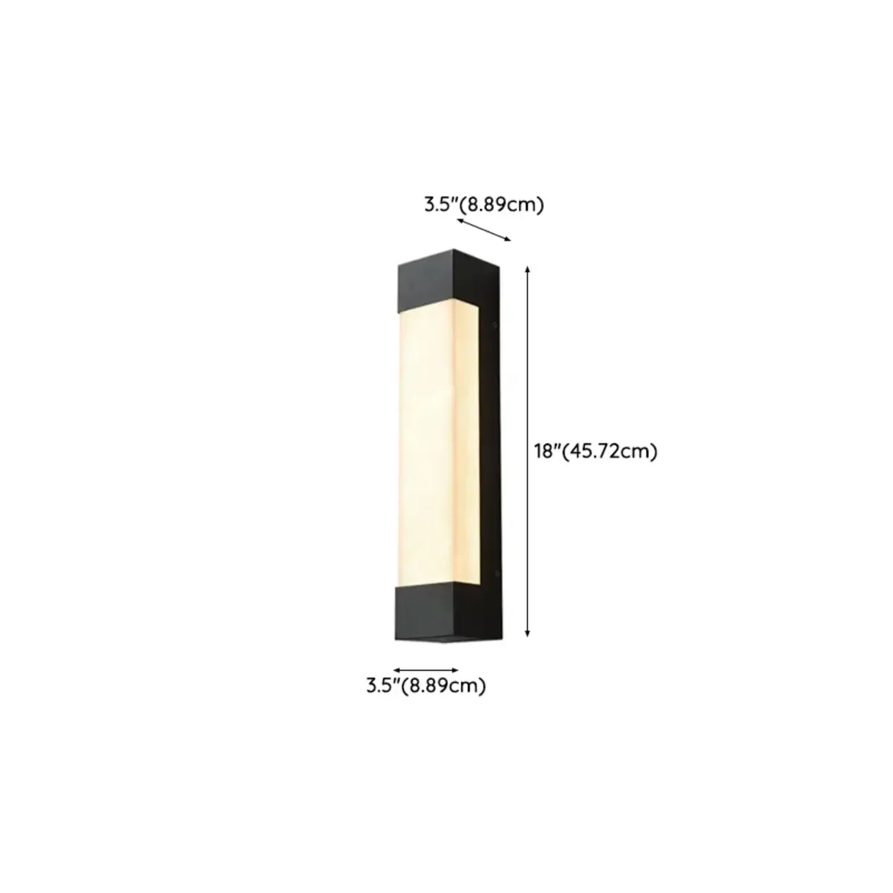 Outdoor Black Steel Wall Light with Polymer Shade #size