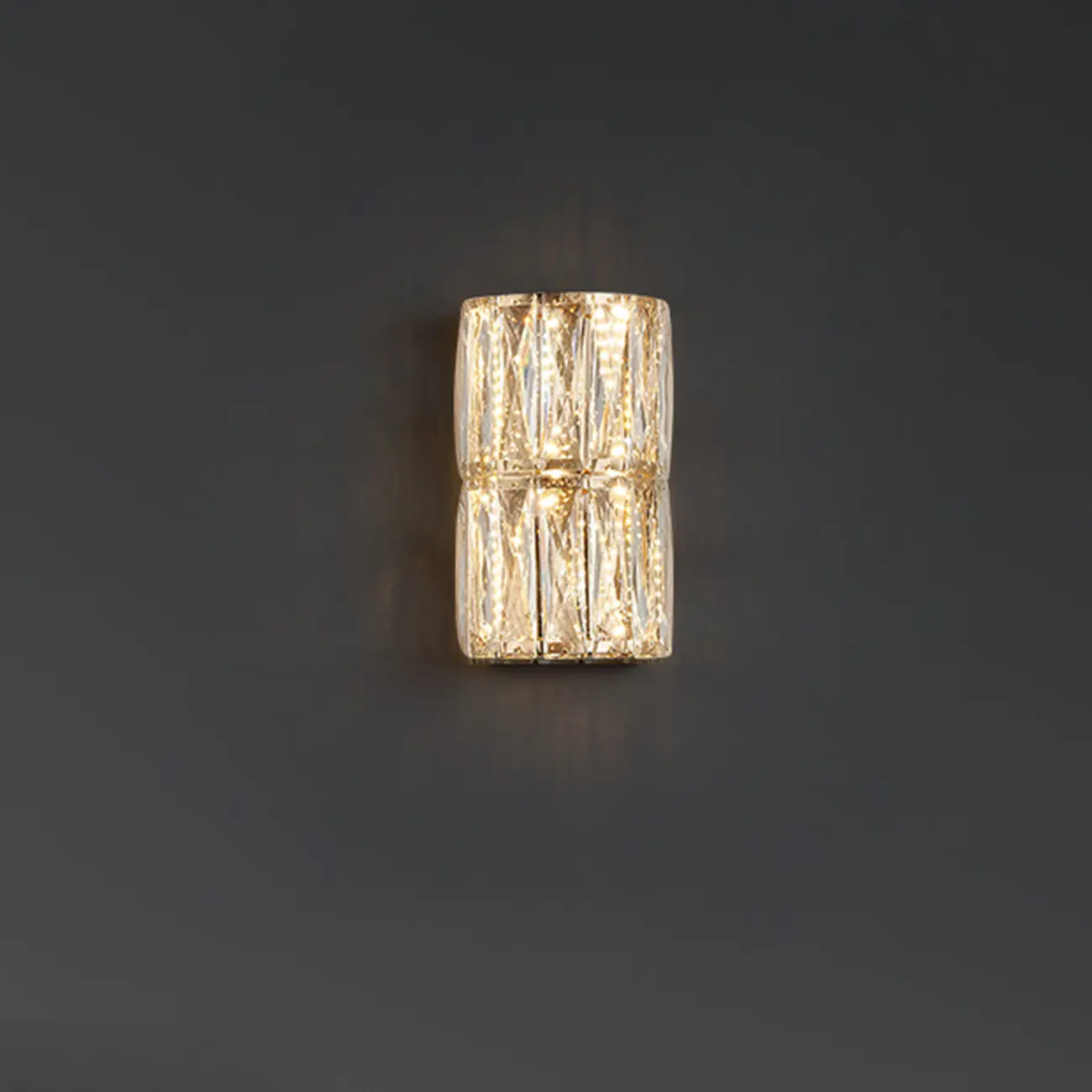 Direct-wired Steel Wall Sconce with Crystal Shade Image - 2 | homeyfad