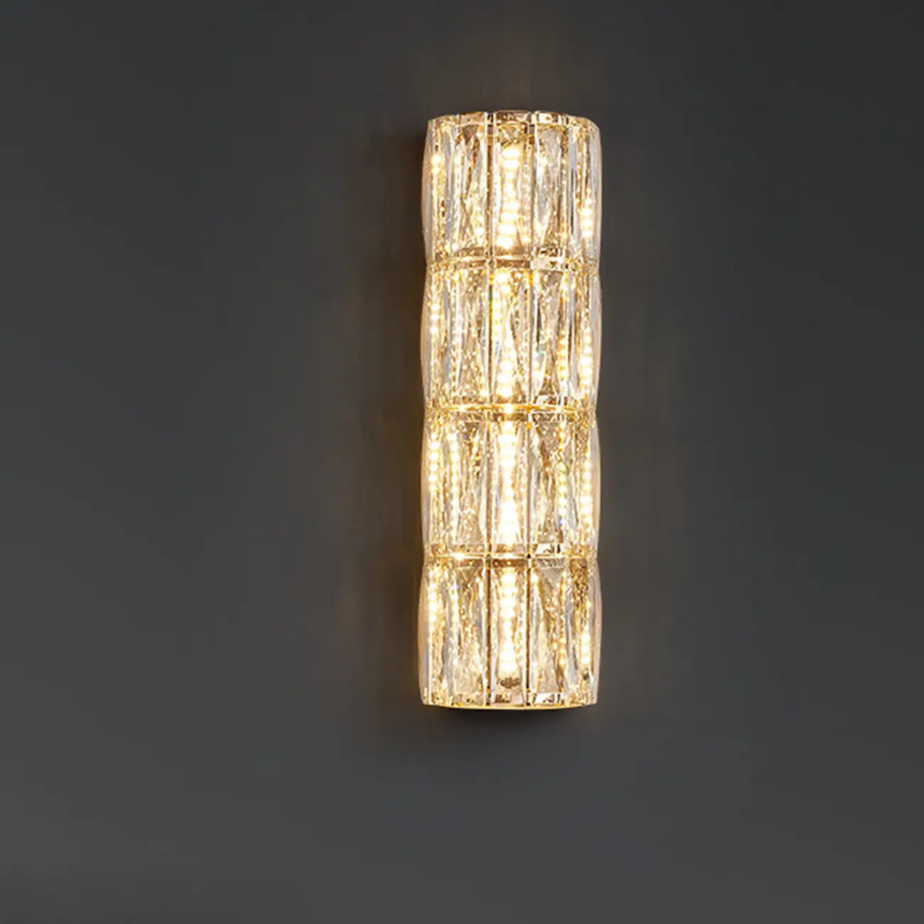 Direct-wired Steel Wall Sconce with Crystal Shade Image - 5 | homeyfad