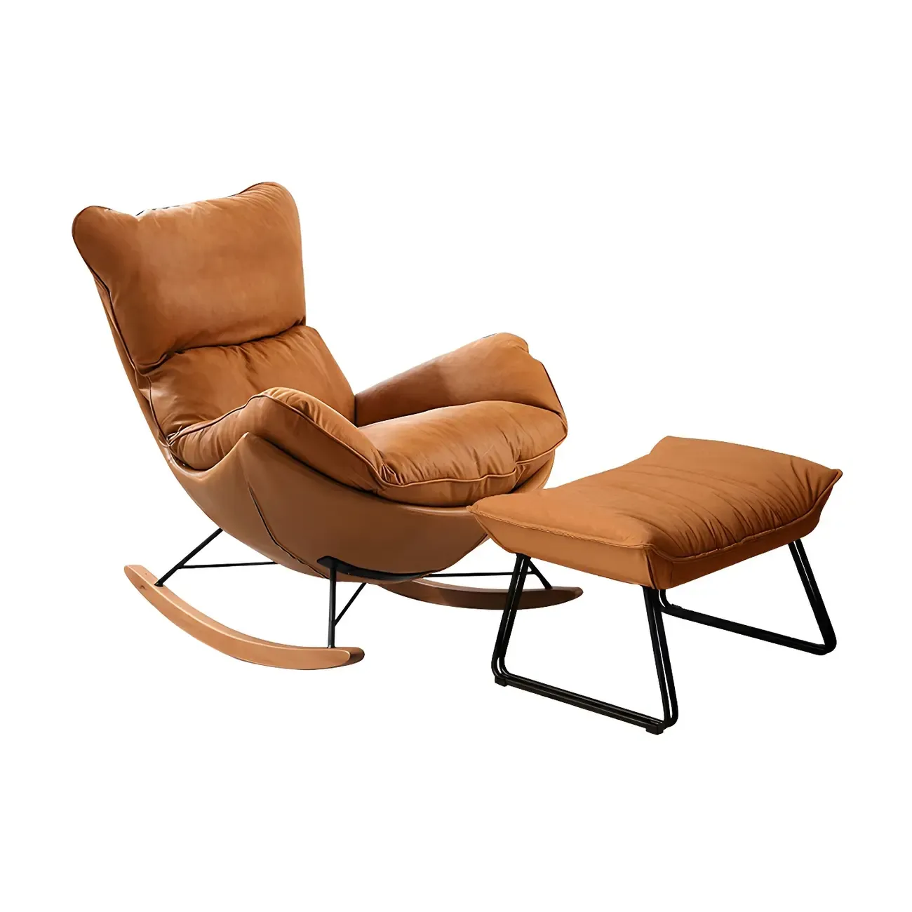 Contemporary Houndstooth Upholstered Rocking Chair for Indoor Image - 5