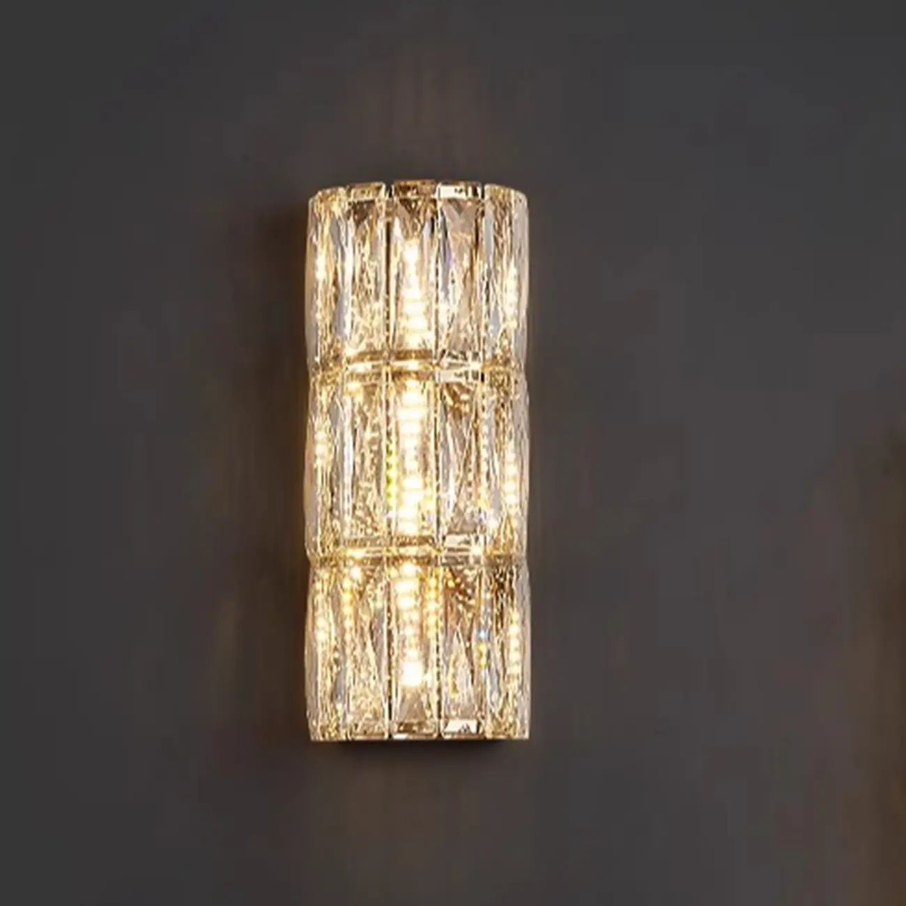 Direct-wired Steel Wall Sconce with Crystal Shade Image - 11 | homeyfad