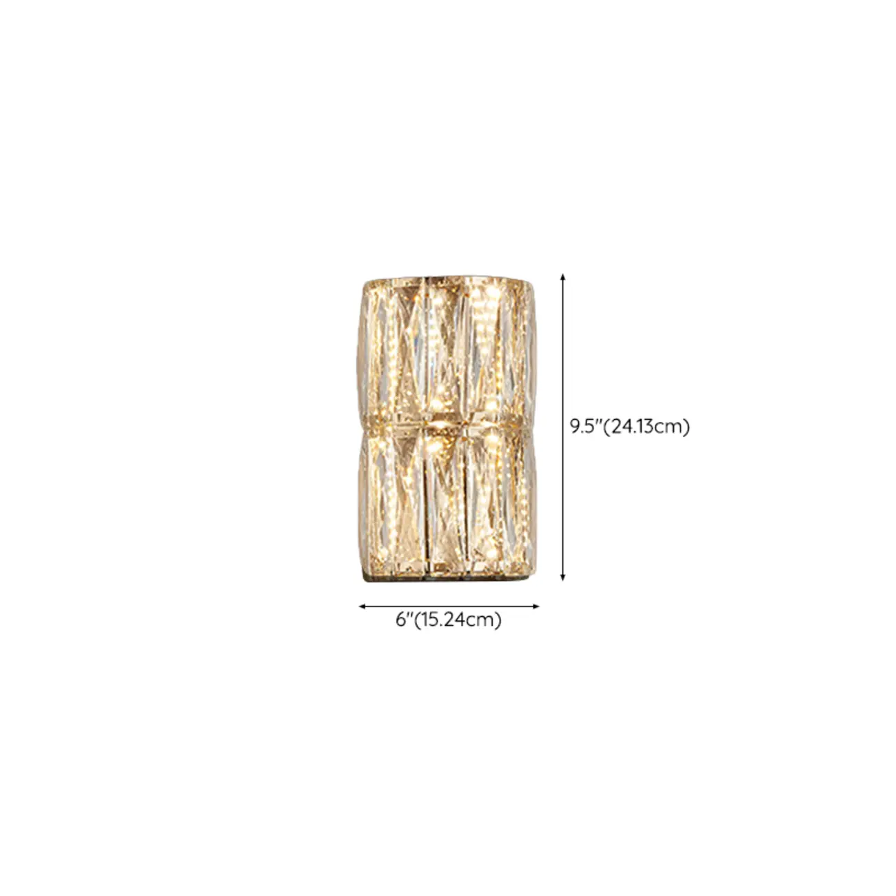 Direct-wired Steel Wall Sconce with Crystal Shade #size | homeyfad