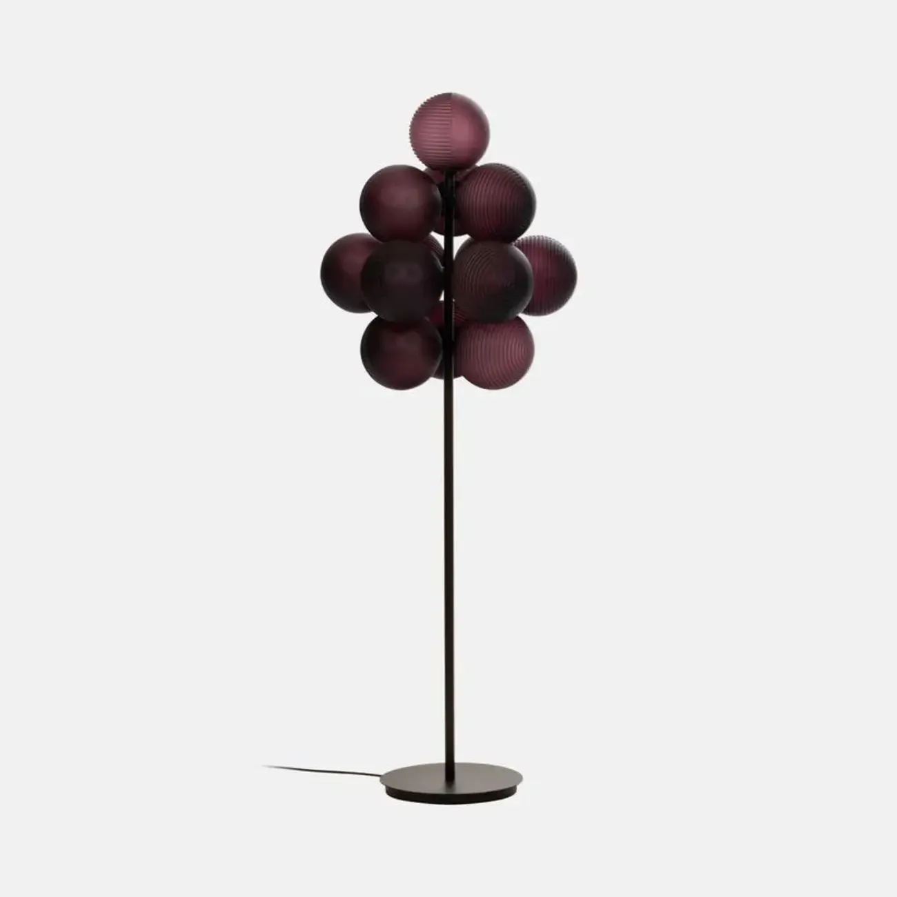 Modern Tree Floor Lamp with Purple Globe Shades for Decor Image - 5