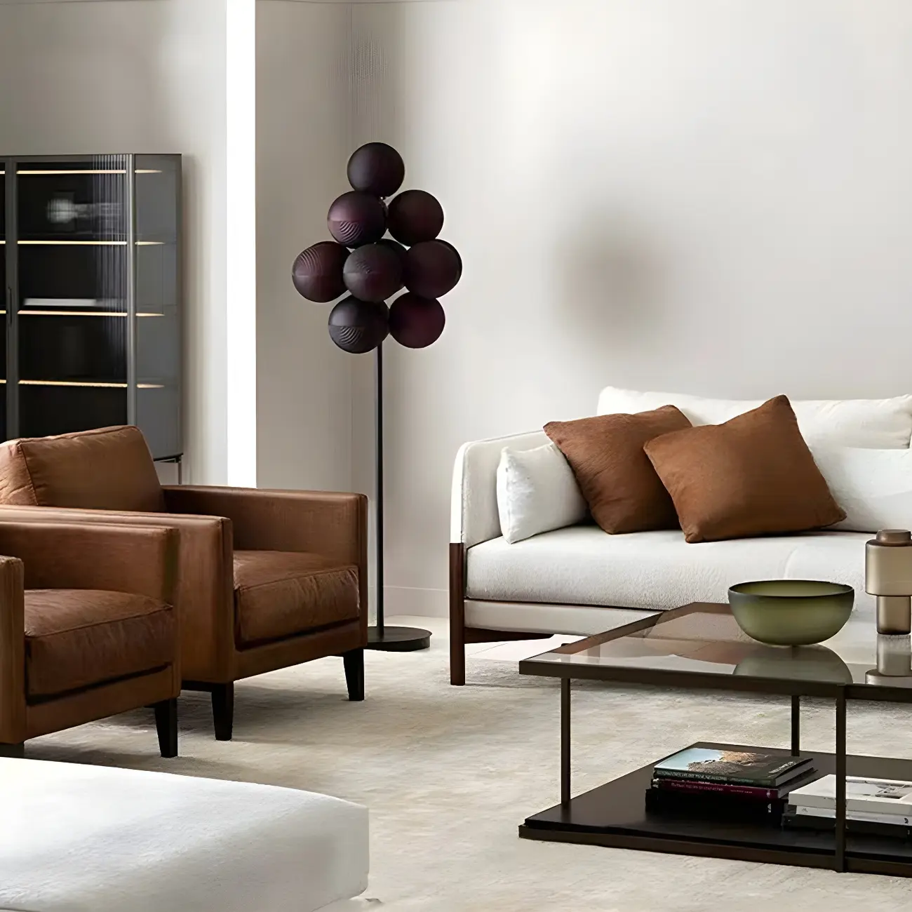 Modern Tree Floor Lamp with Purple Globe Shades for Decor Image - 9 | homeyfad