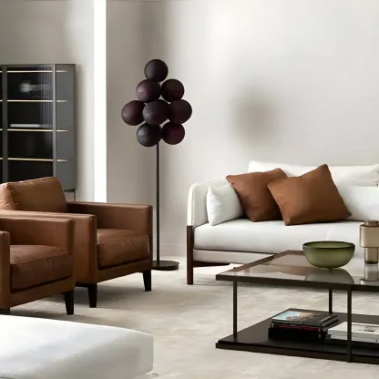 Modern Tree Floor Lamp with Purple Globe Shades for Decor Image - 9