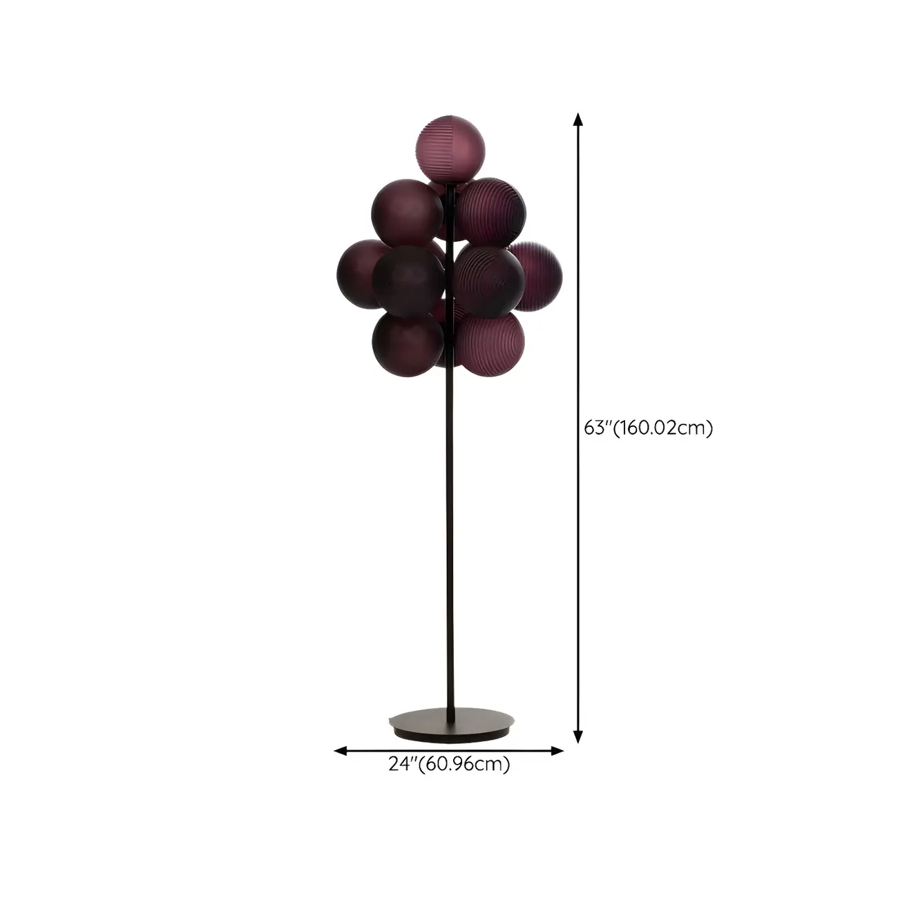 Modern Tree Floor Lamp with Purple Globe Shades for Decor #size | homeyfad