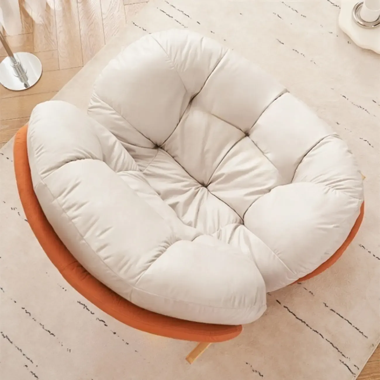Rounded Upholstered Rocking Chair Contemporary for Bedroom Image - 4