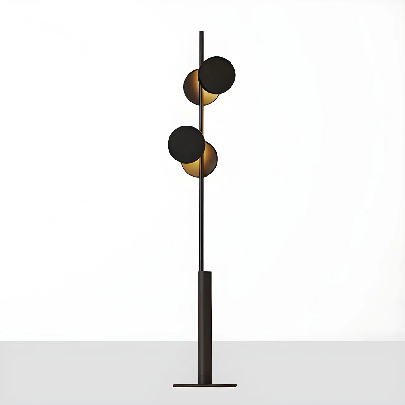 Stylish 2-Light Geometric Black Floor Lamp for Living Room Image - 3 | homeyfad