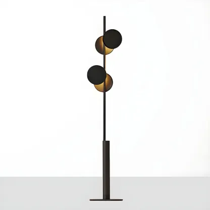 Stylish 2-Light Geometric Black Floor Lamp for Living Room Image - 3