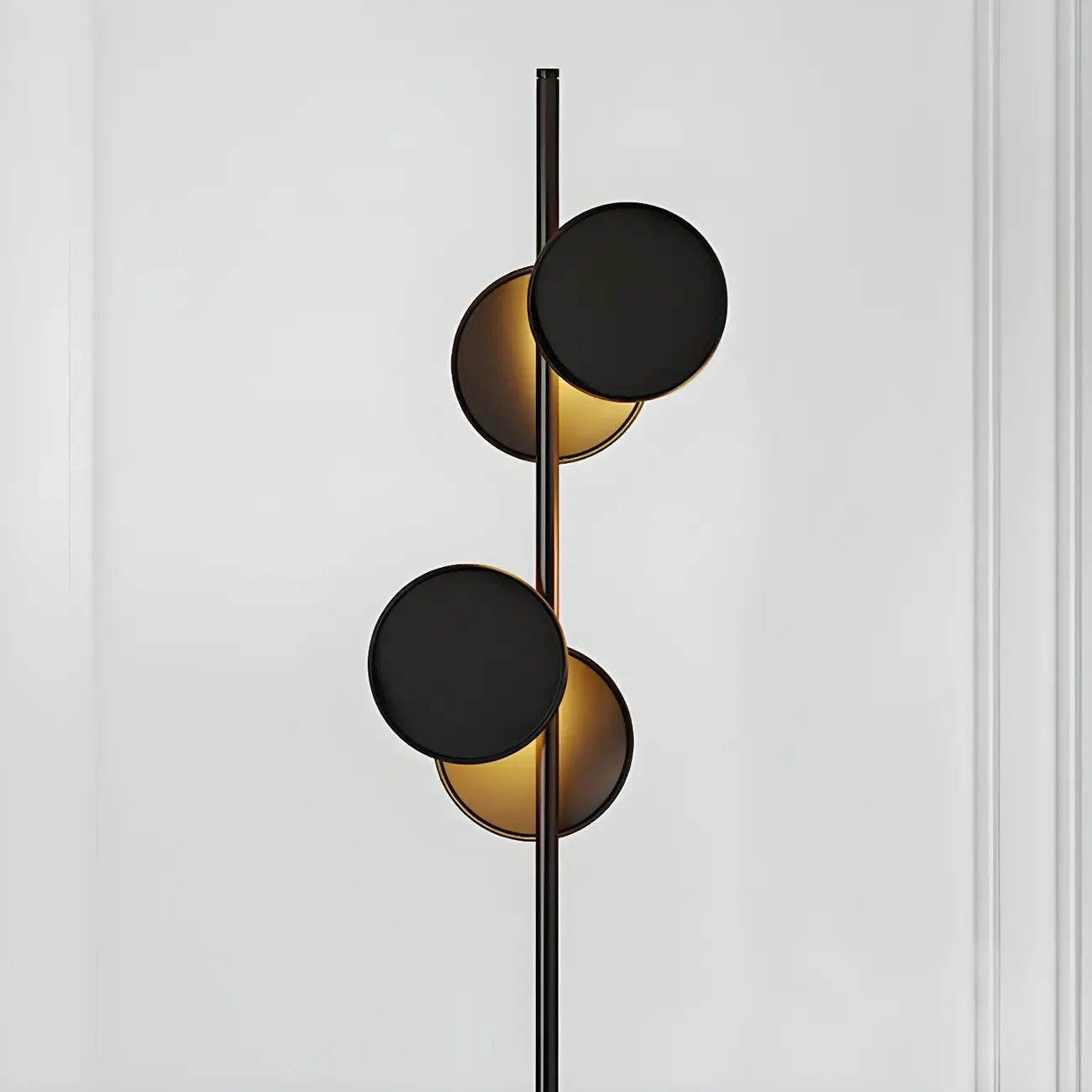 Stylish 2-Light Geometric Black Floor Lamp for Living Room Image - 4